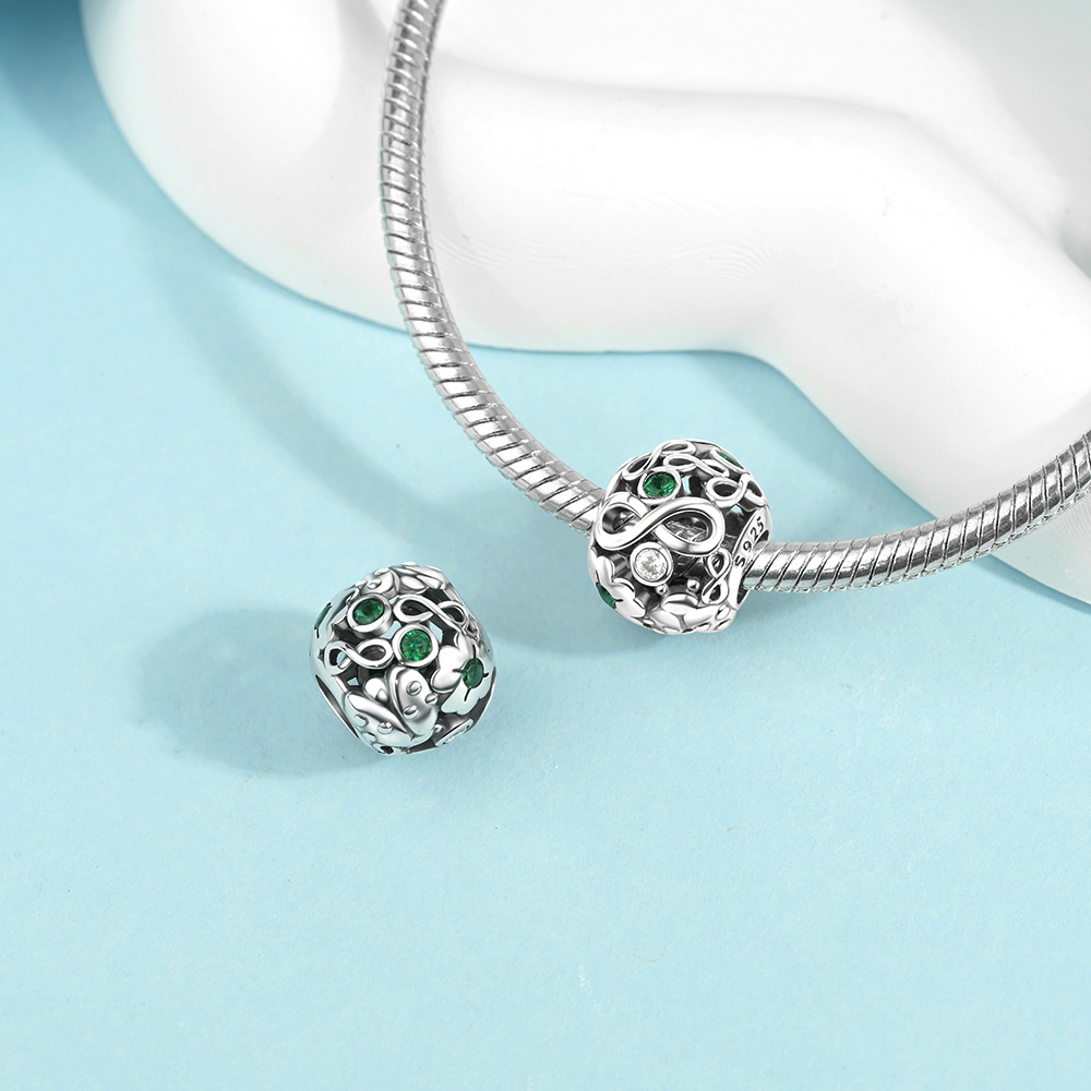 925 Silver Flower Bead Charm for Bracelets and Necklaces